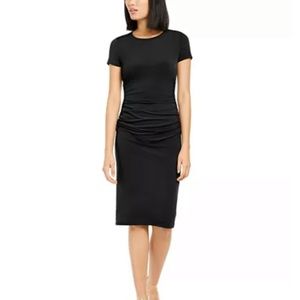 INC International Concept Dress - Ruched-Side Black Bodycon Dress S